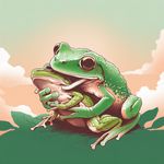 A frog is eating another frog.